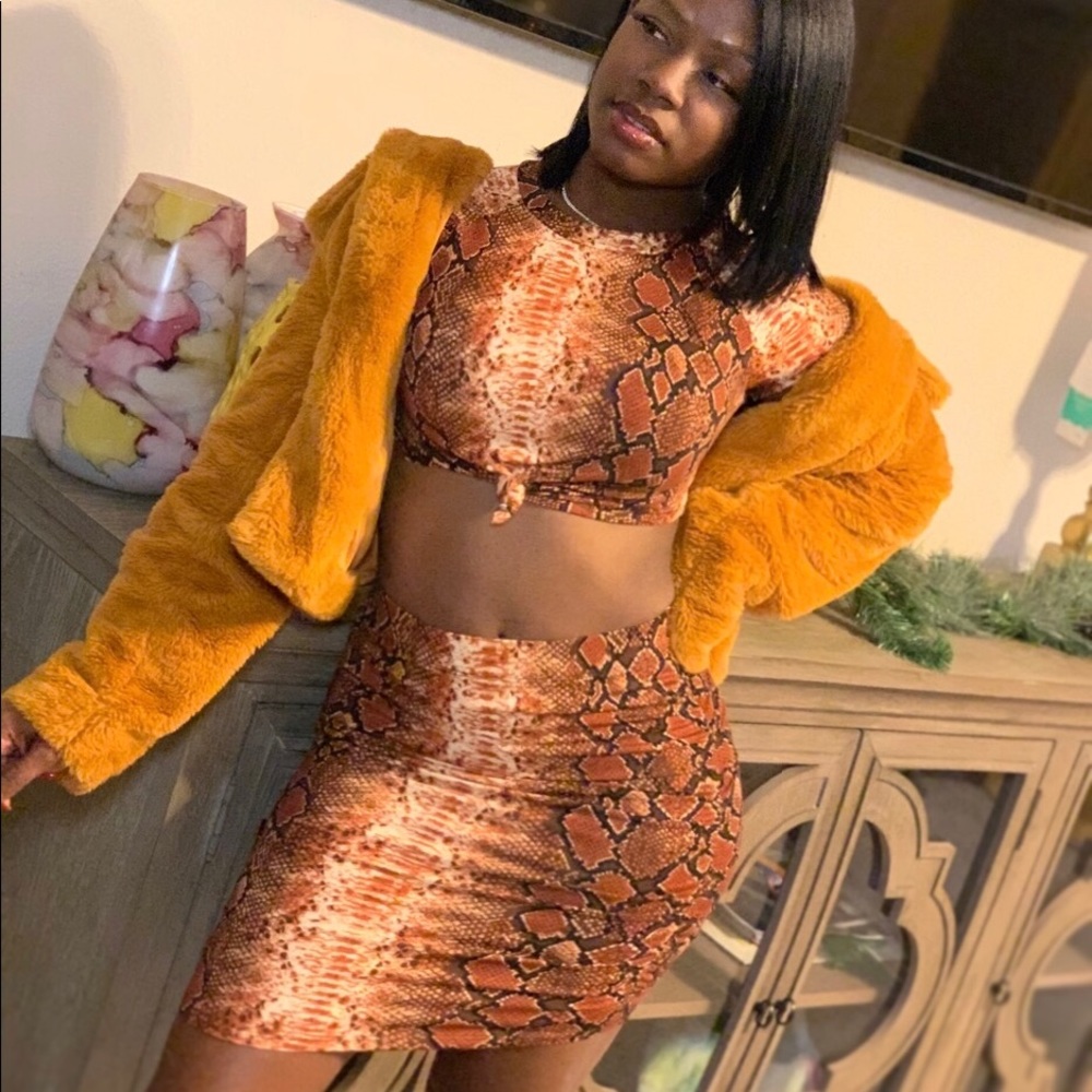 Snake Skin Skirt Set